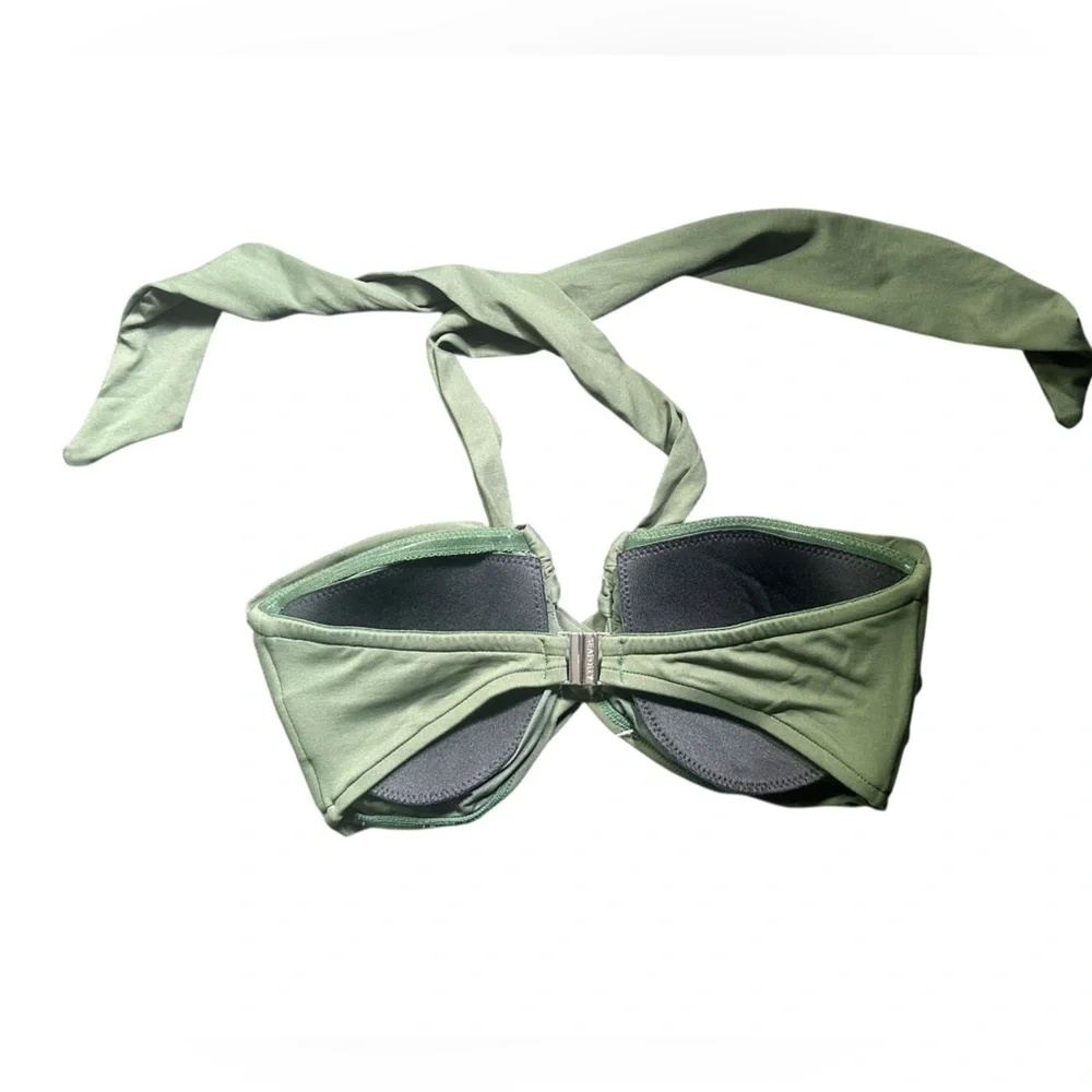 SEAFOLLY olive green Collective Halter Bandeau Bikini swim Top US size 8 NWOT - Picture 5 of 8